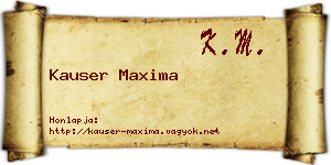 Kauser Maxima névjegykártya